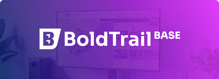White BoldTrail logo overlay on purple gradient image of professional on phone.