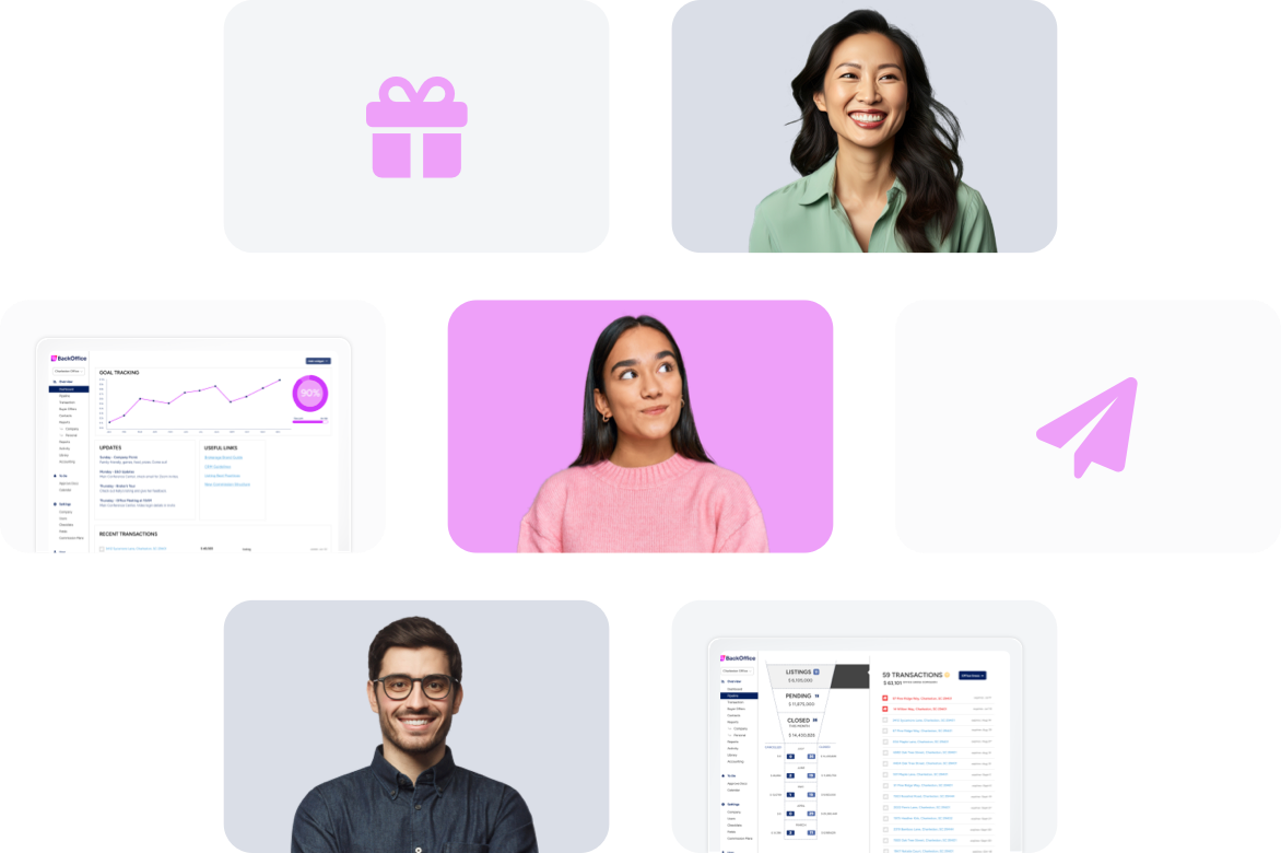 Boldtrail BackOffice Hero image with product shots and people