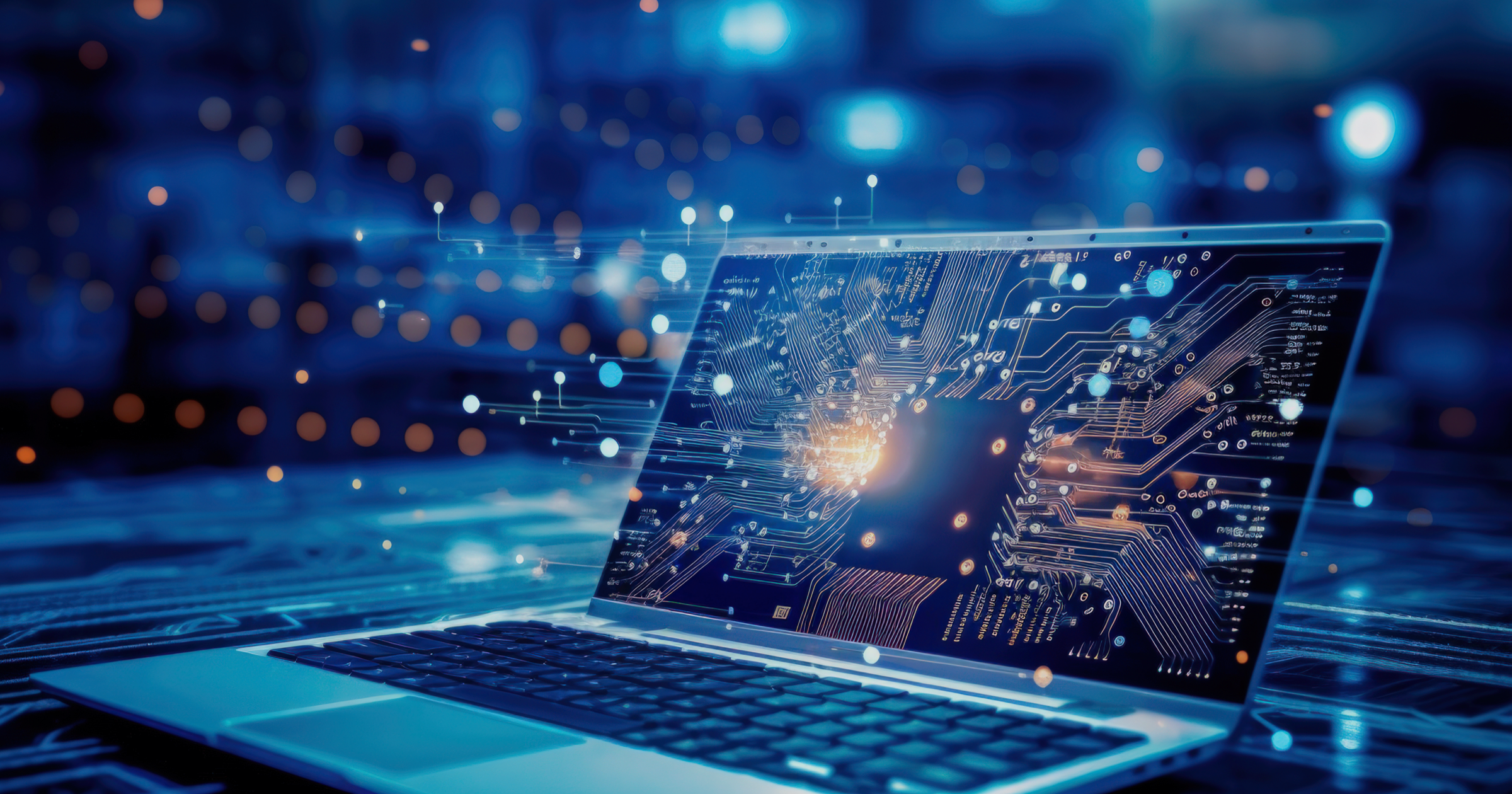 Tech texture on laptop device