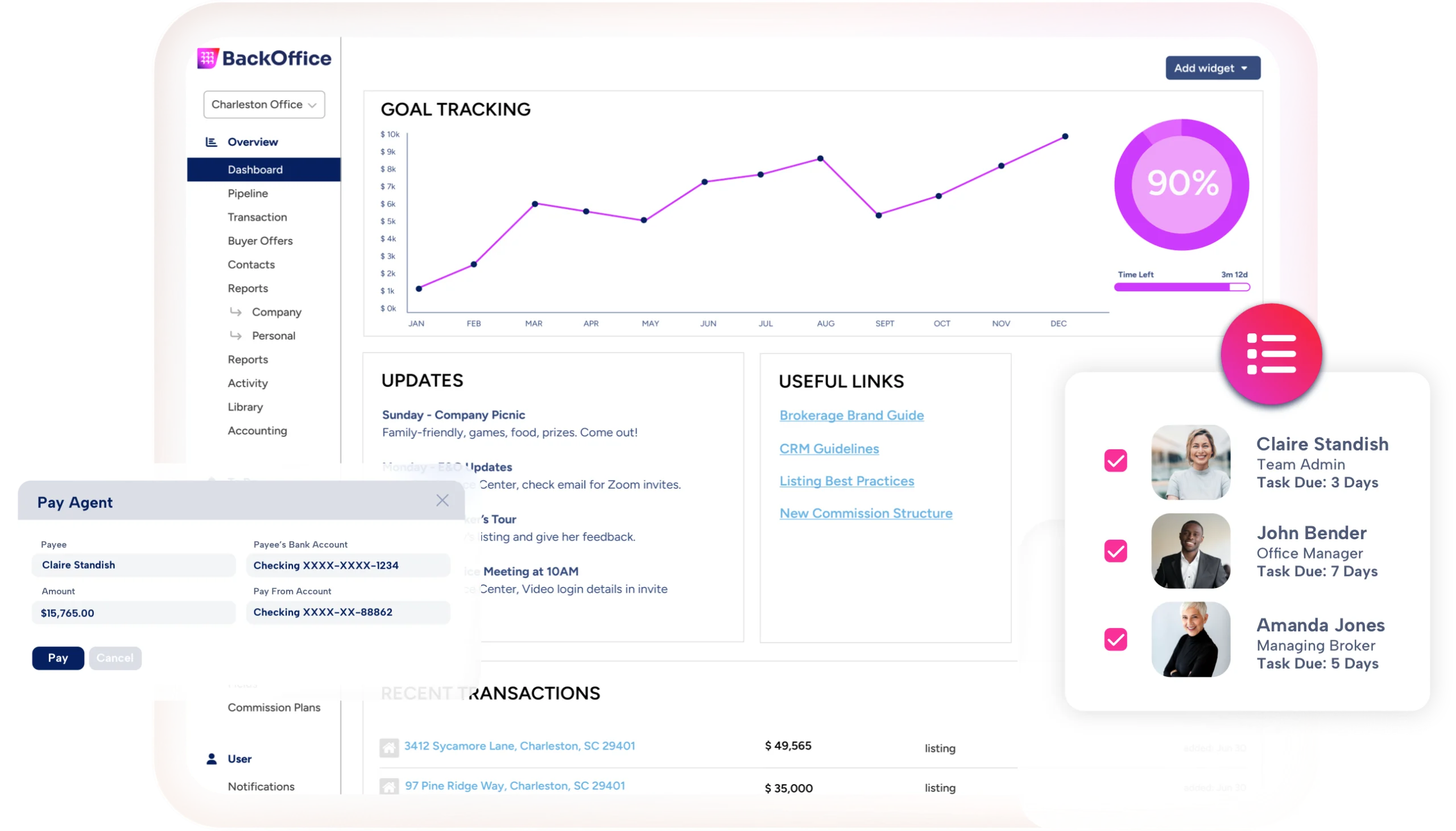 Smiling professional with floating BoldTrail BackOffice illustrations