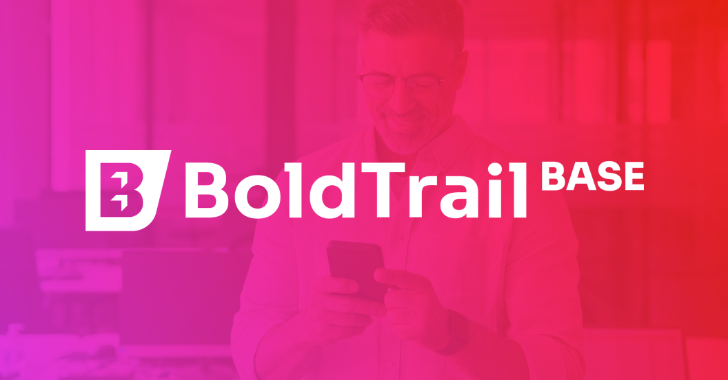 White BoldTrail logo overlay on purple gradient image of professional on phone.
