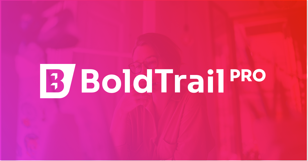 White BoldTrail PRO logo overlay on purple gradient image of professional on phone.
