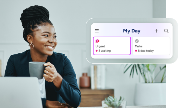 woman responding to messages