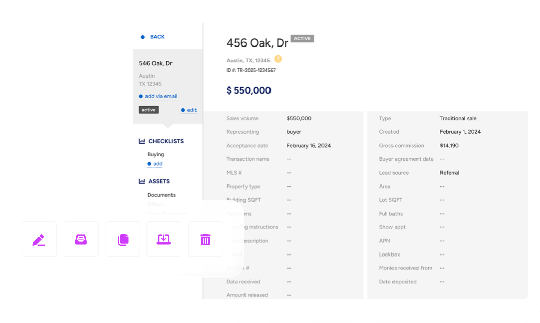 BO - Transaction management product shot