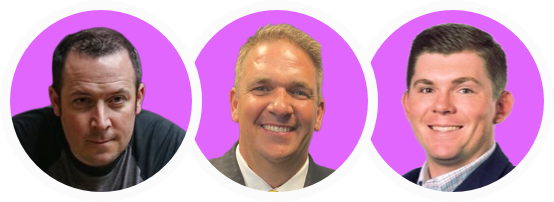 Two professional men in business attire smiling at the camera in circular portrait frames.