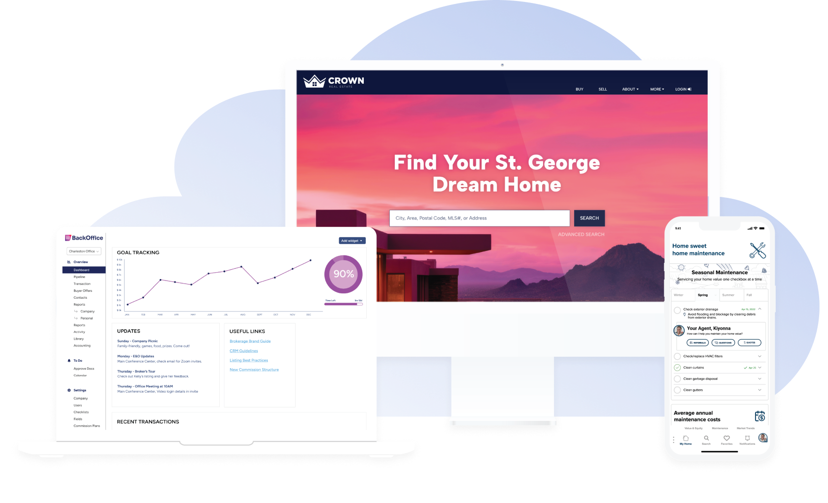 BoldTrail platform consolidation screens in a cloud